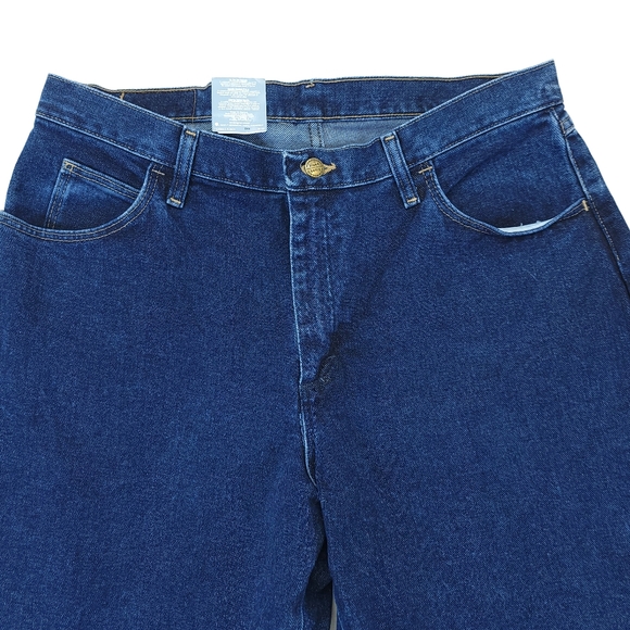 Wrangler Jeans Mens 14X32 Blue Denim Straight Leg Mid Rise Lightweight Outdoors - Picture 4 of 10